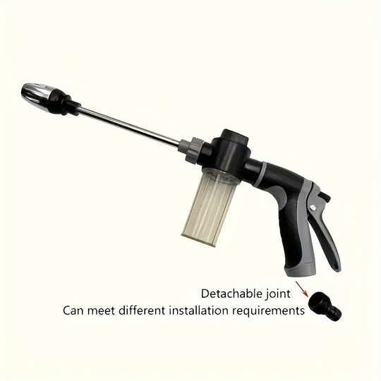 AQUAFORCE High-Pressure Garden Water Gun with Foam Cannon Attachment for Car Washing