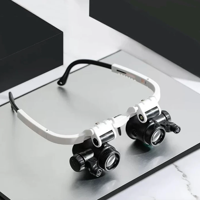 Professional Magnifying Glasses | LED Illuminated 3-Level Magnification