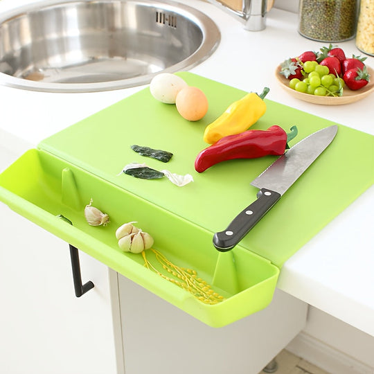 2-in-1 Chopping Board with Storage Box | Portable Kitchen Cutting Board & Food Holder