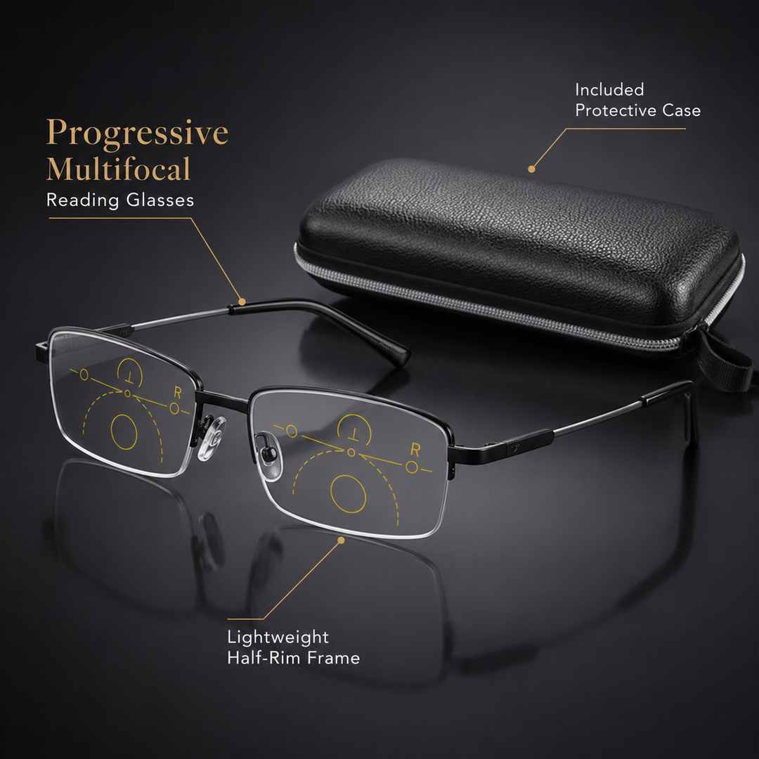 Progressive Optical Glasses with Blue Light Filter and Auto Vision Adjustment