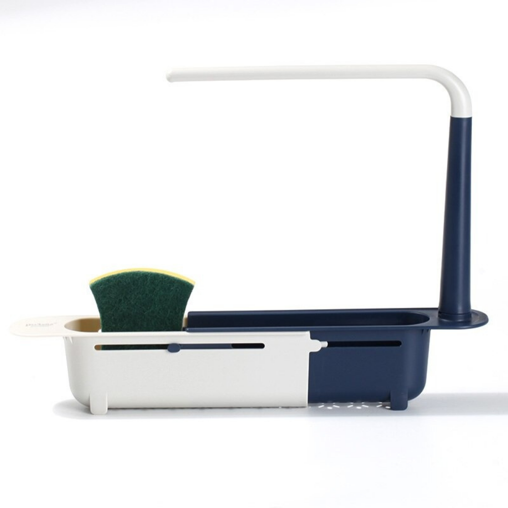 Sink Side Kitchen Organiser with Fast Drainage – Compact Dish Accessory Storage Rack
