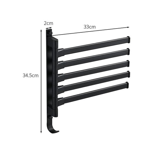 Wall Mount Towel Rack | Modern 5-Arm Swivel Design