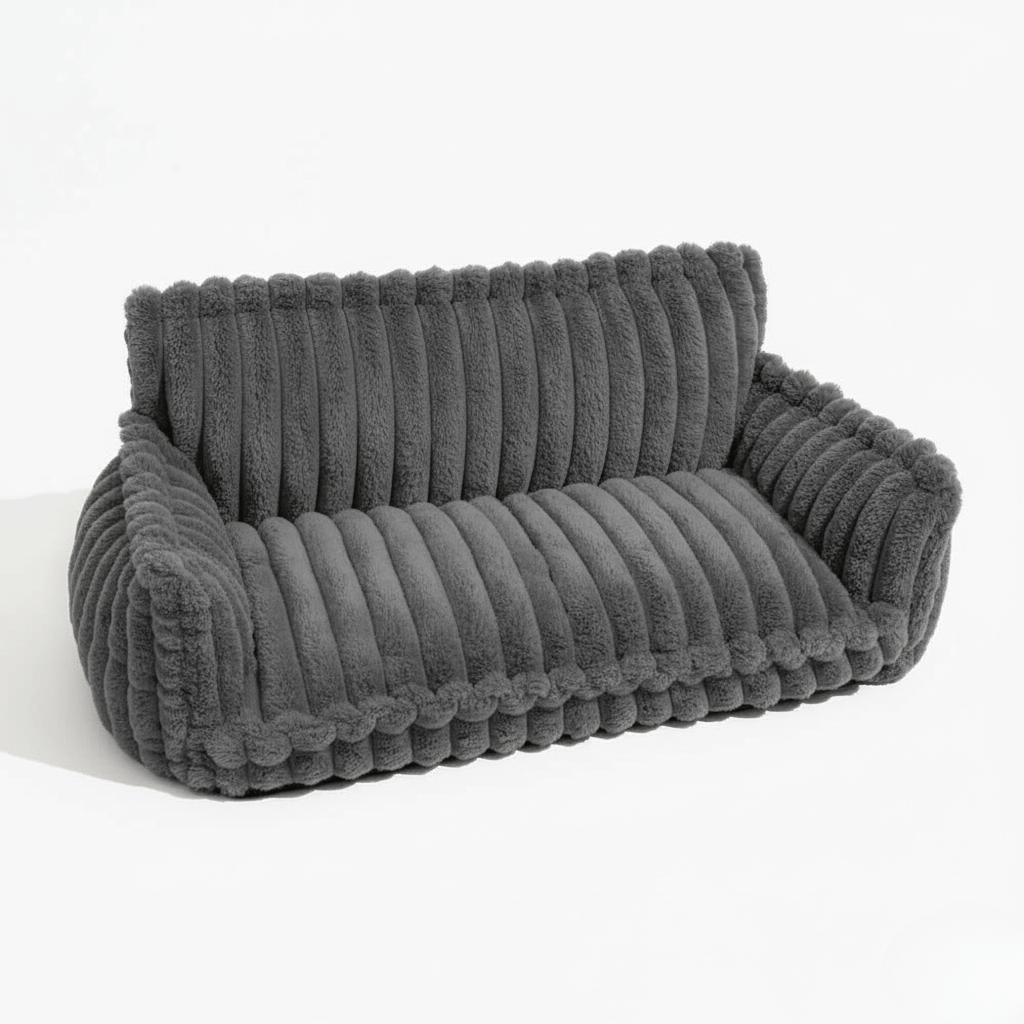 Orthopedic Dog Sofa Bed | Plush Memory Foam with Raised Headrest
