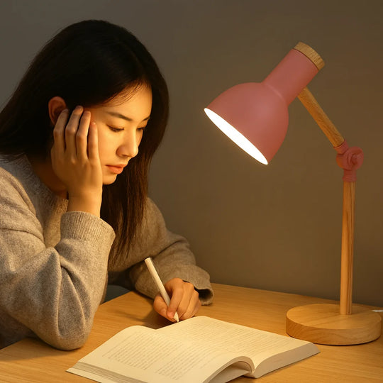 Desk Lamp Wood Adjustable Nordic Table Light