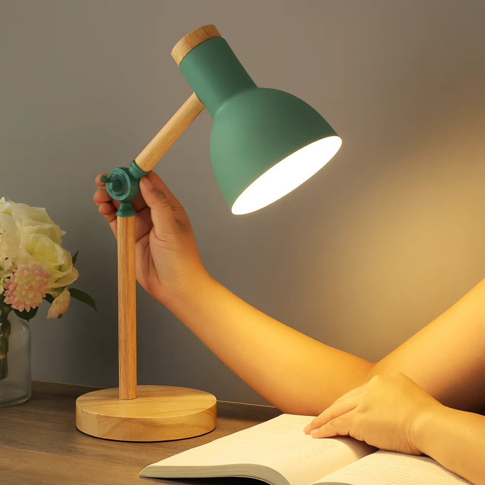 Desk Lamp Wood Adjustable Nordic Table Light