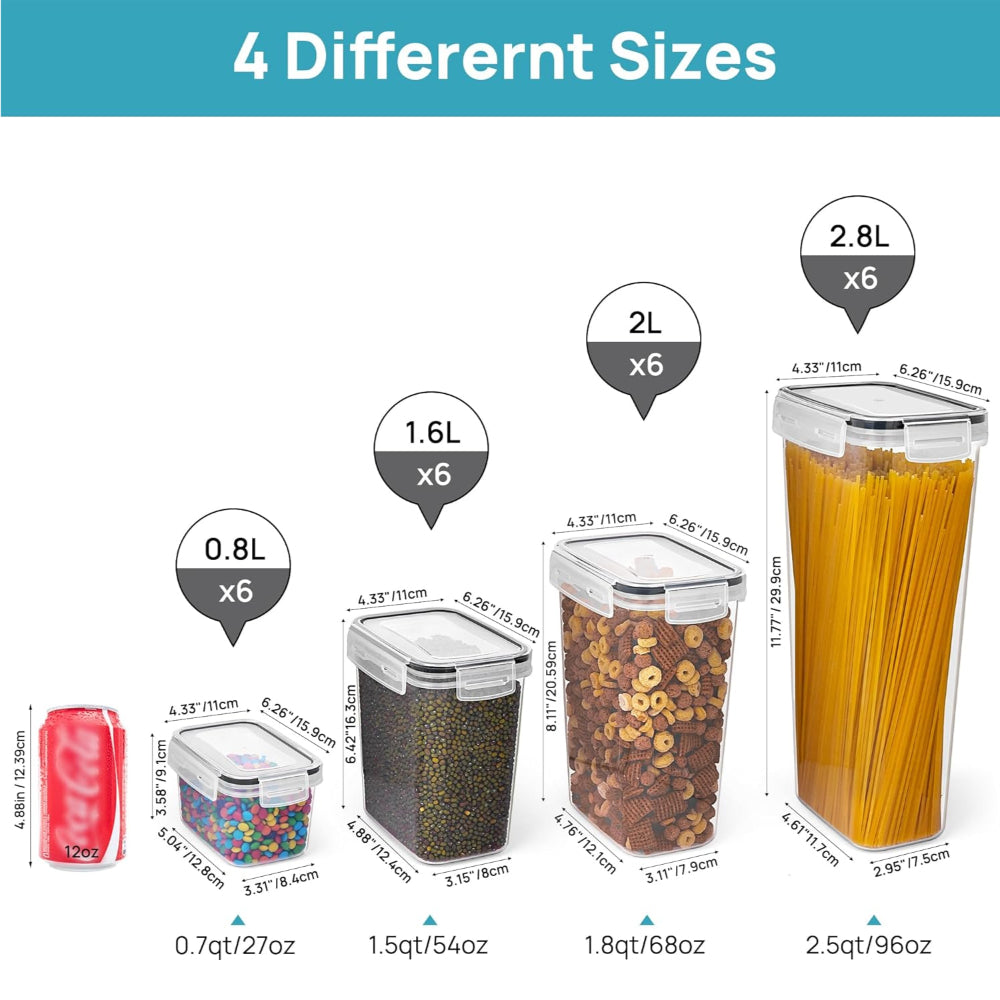 Food Storage Containers Airtight Stackable Clear Kitchen Set