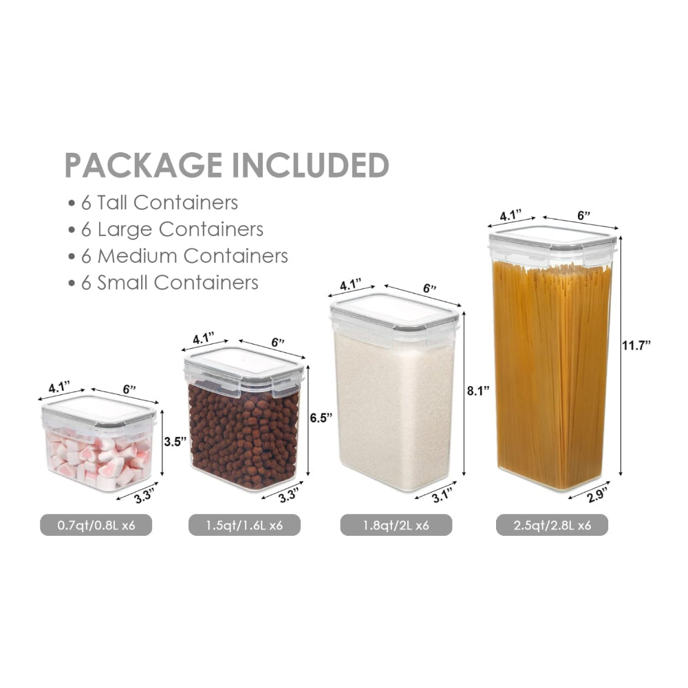 Food Storage Containers Airtight Stackable Clear Kitchen Set