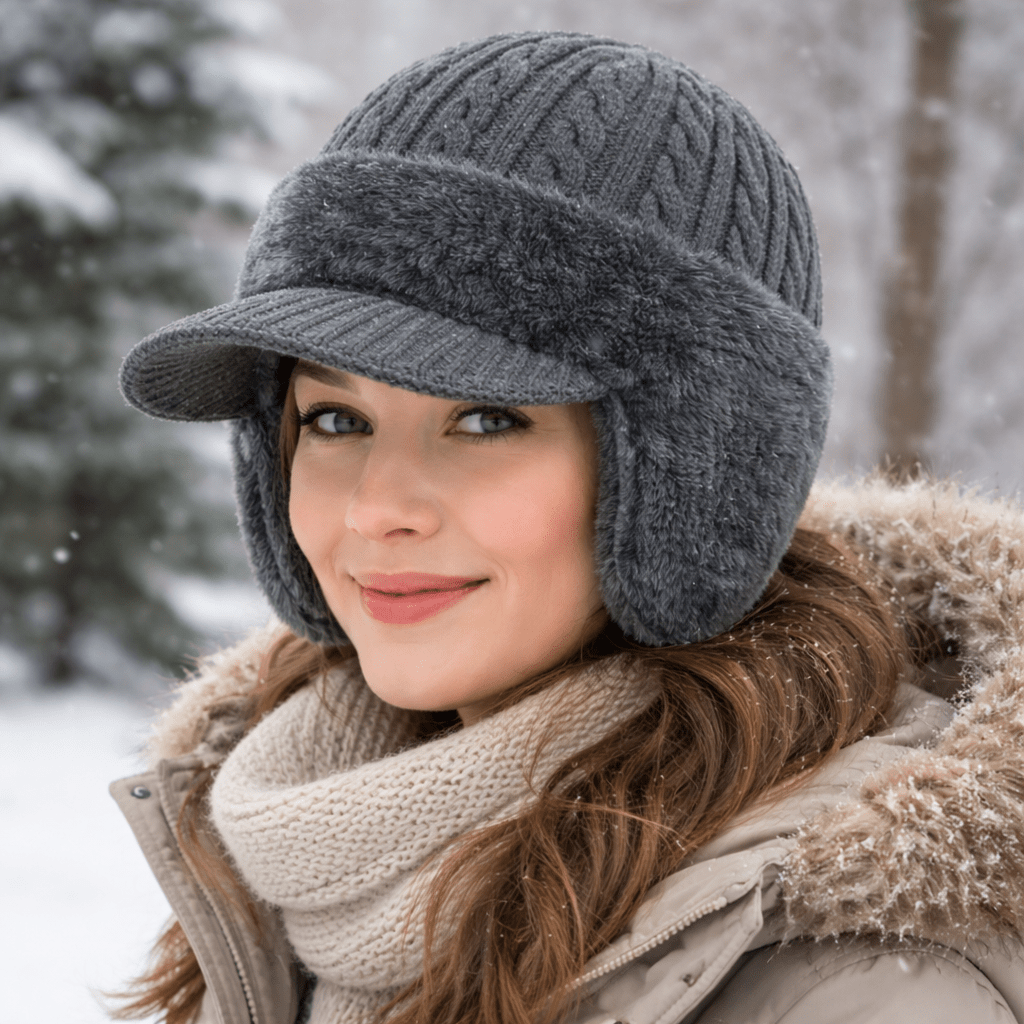 Winter Trapper Hat | Cable Knit Design with Ear Protection
