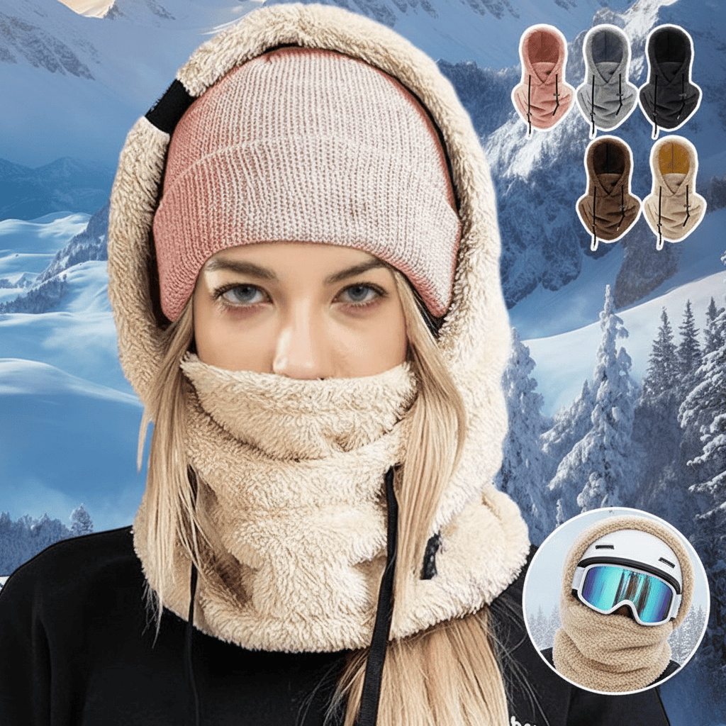 Thermal Winter Balaclava | Fleece Lined Hood with Drawstrings