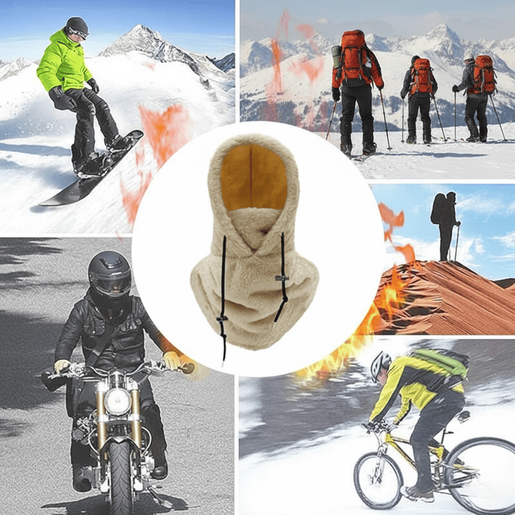 Thermal Winter Balaclava | Fleece Lined Hood with Drawstrings