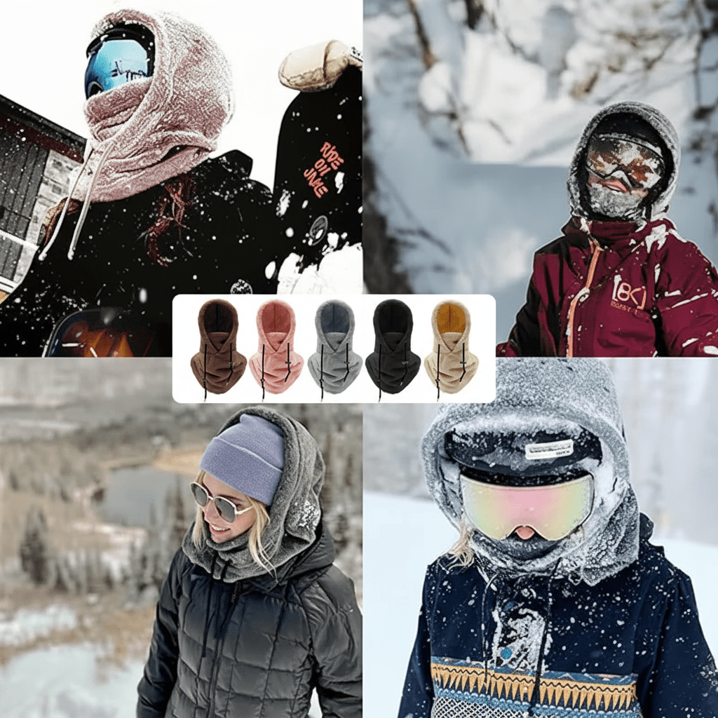 Thermal Winter Balaclava | Fleece Lined Hood with Drawstrings