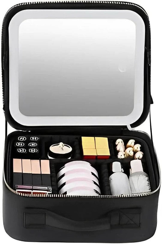 Portable Makeup Case | LED Mirror and Organized Storage