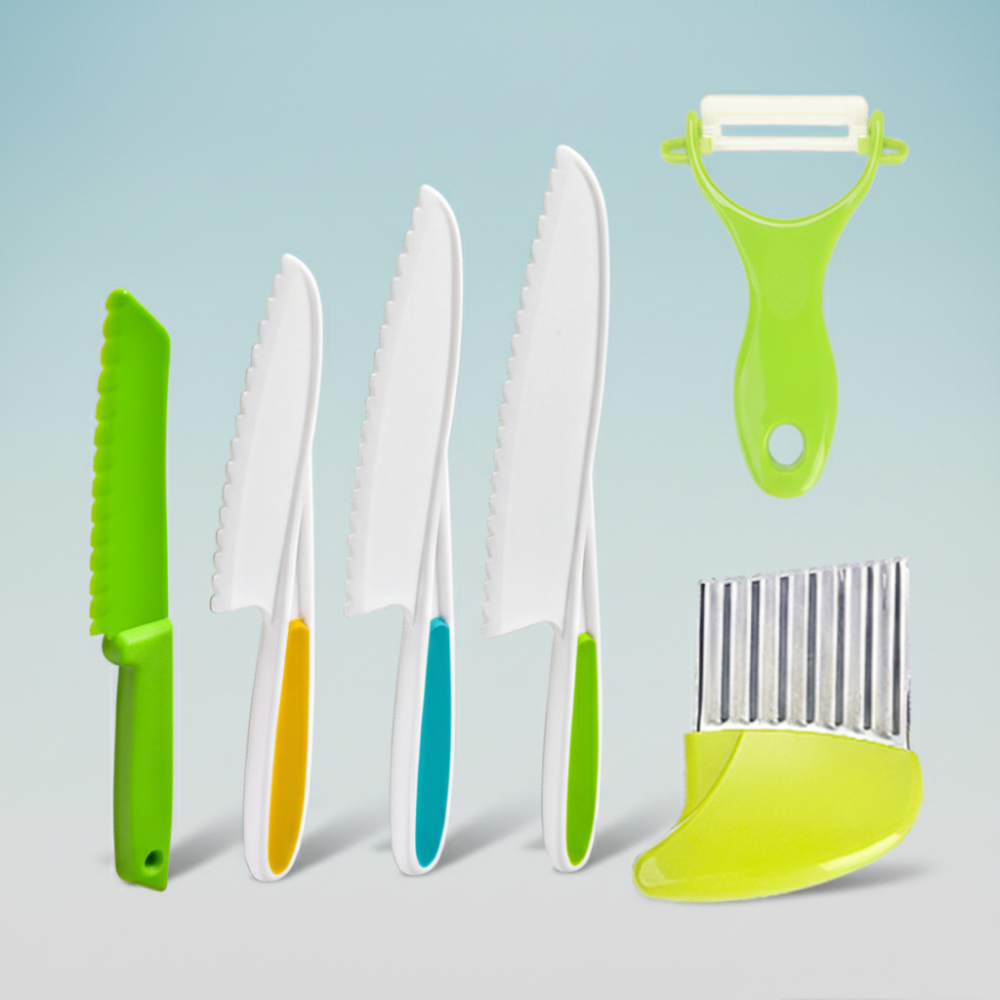 Kids Kitchen Set Child Safe Cooking Tools Beginner Chefs