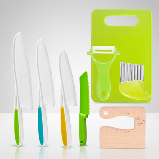 Kids Kitchen Set Child Safe Cooking Tools Beginner Chefs