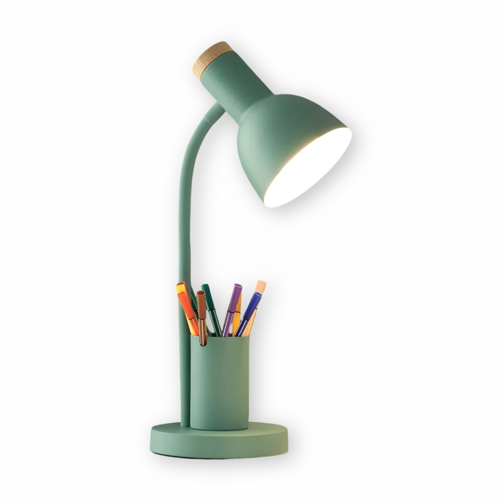 Modern LED Desk Lamp | Integrated Pen Holder and Adjustable Head
