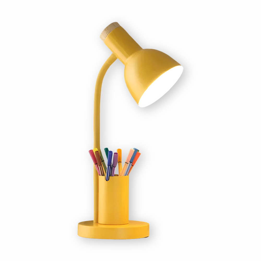 Modern LED Desk Lamp | Integrated Pen Holder and Adjustable Head