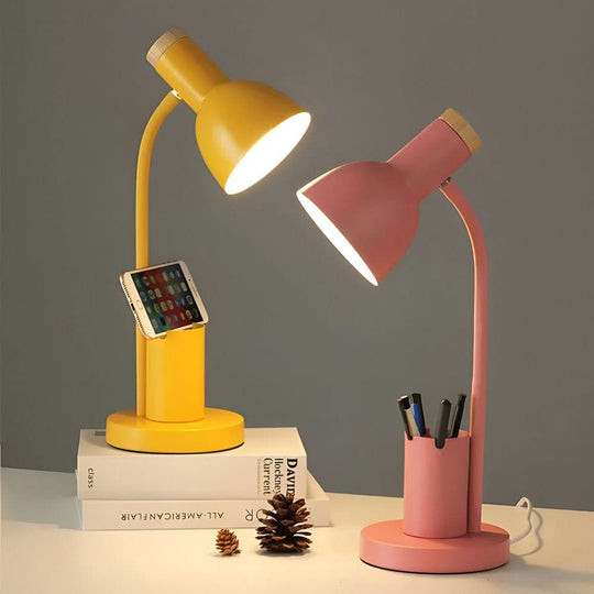 Modern LED Desk Lamp | Integrated Pen Holder and Adjustable Head