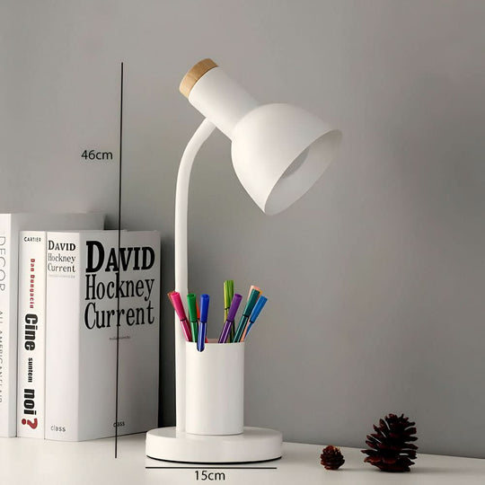 Modern LED Desk Lamp | Integrated Pen Holder and Adjustable Head