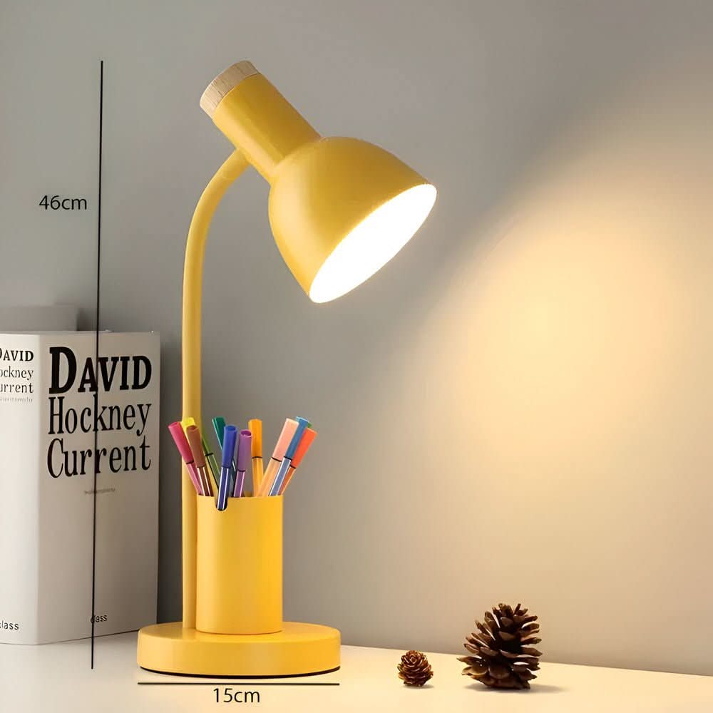 Modern LED Desk Lamp | Integrated Pen Holder and Adjustable Head