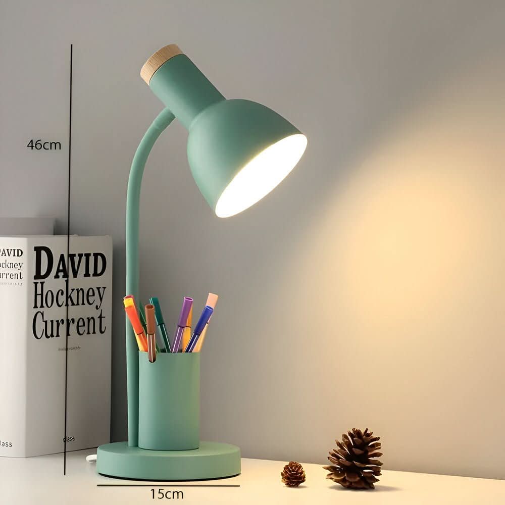 Modern LED Desk Lamp | Integrated Pen Holder and Adjustable Head