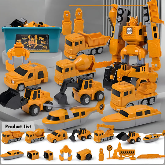 Transforming Construction Toy, Modular Construction Set Vehicle for Educational Play
