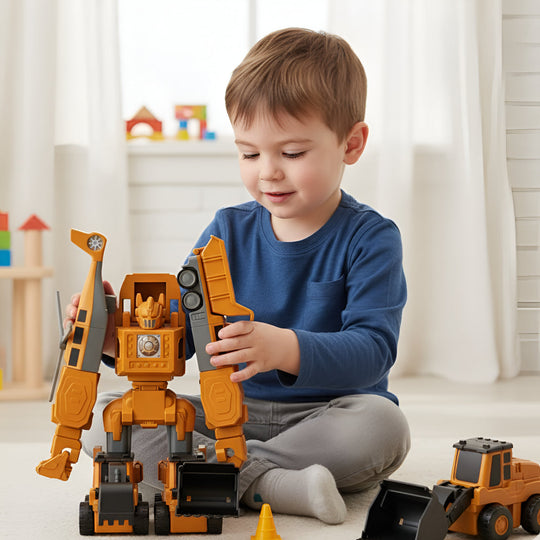Transforming Construction Toy, Modular Construction Set Vehicle for Educational Play
