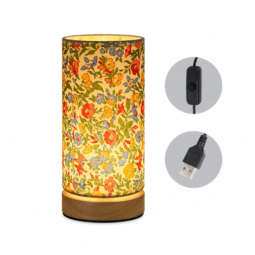 Modern Wooden Table Lamp | USB Powered Bedside Light