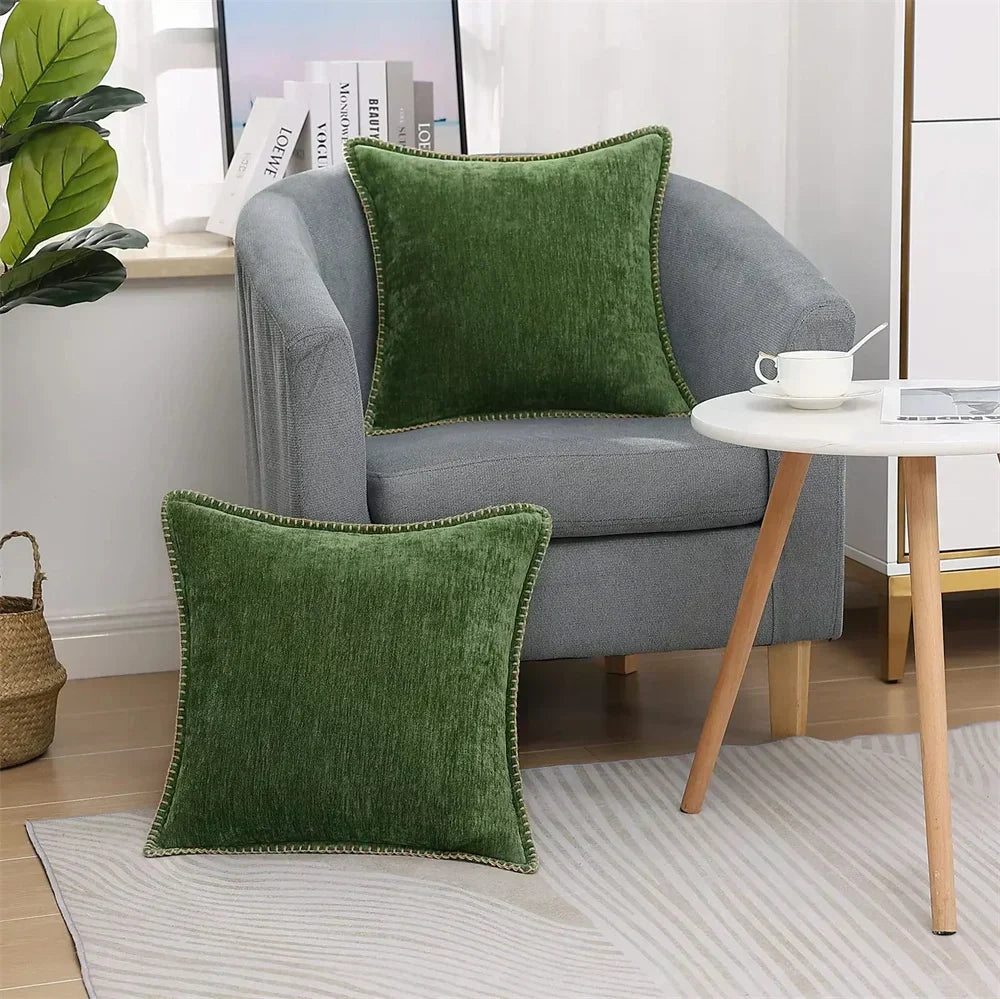 Chenille Texture Plush Cushion Cover – Soft & Luxurious Decorative Pillowcase