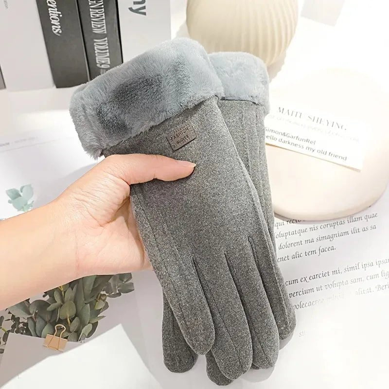 Women's Touchscreen Winter Gloves | Plush Suede Fleece Lined