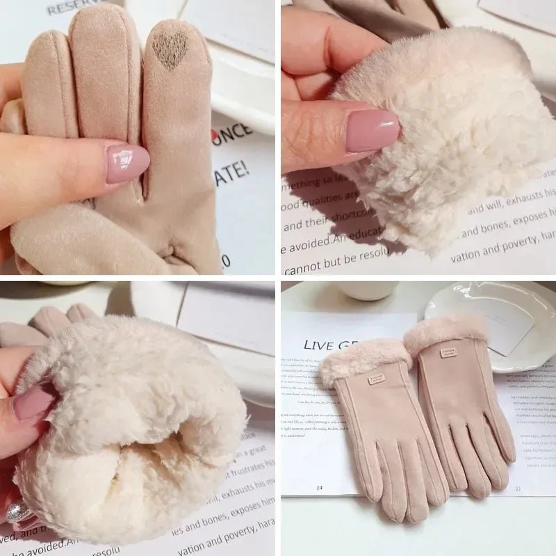 Women's Touchscreen Winter Gloves | Plush Suede Fleece Lined