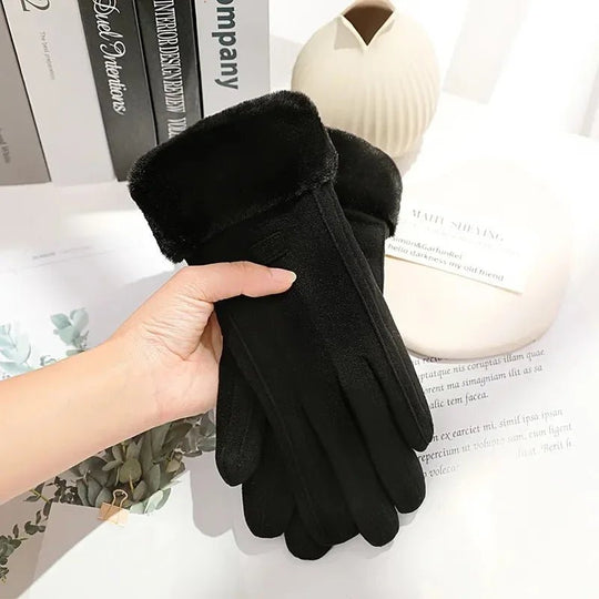 Women's Touchscreen Winter Gloves | Plush Suede Fleece Lined