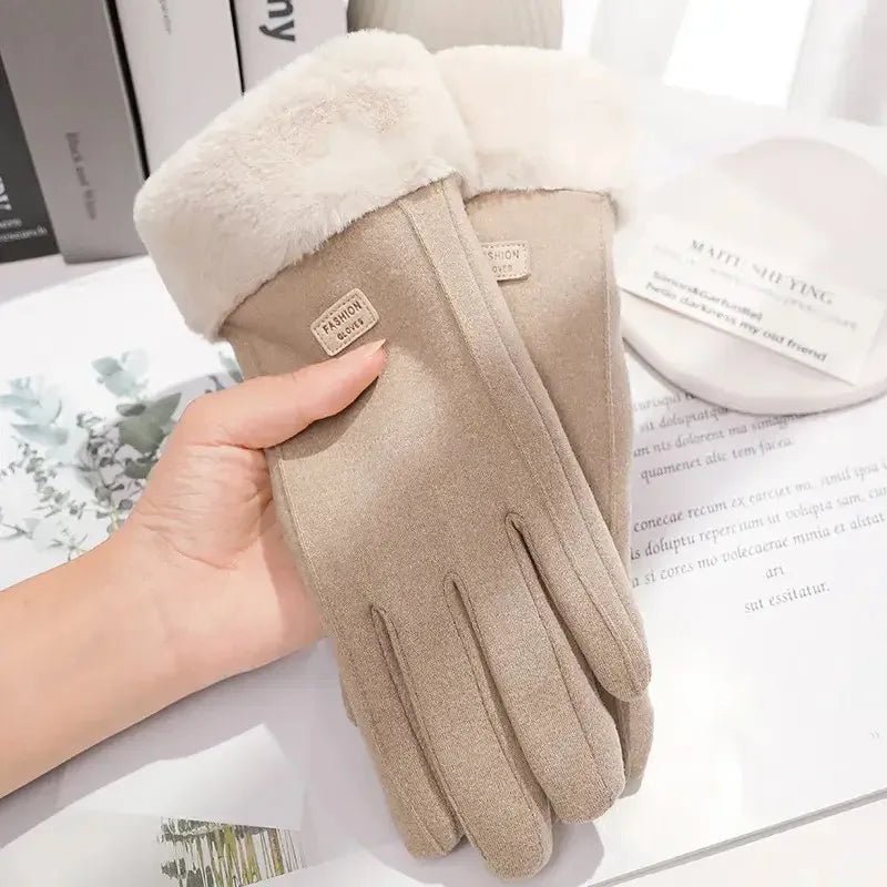 Women's Touchscreen Winter Gloves | Plush Suede Fleece Lined