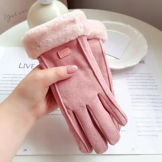 Women's Touchscreen Winter Gloves | Plush Suede Fleece Lined