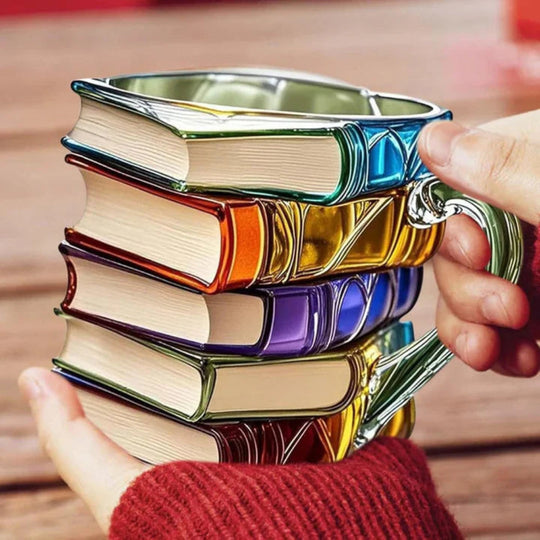 Creative Book Shaped Glass Mug Handmade Coffee Cup