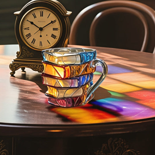 Creative Book Shaped Glass Mug Handmade Coffee Cup