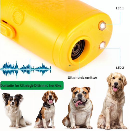 Ultrasonic Anti-Barking Dog Trainer with Adjustable Range for Indoor or Outdoor Use