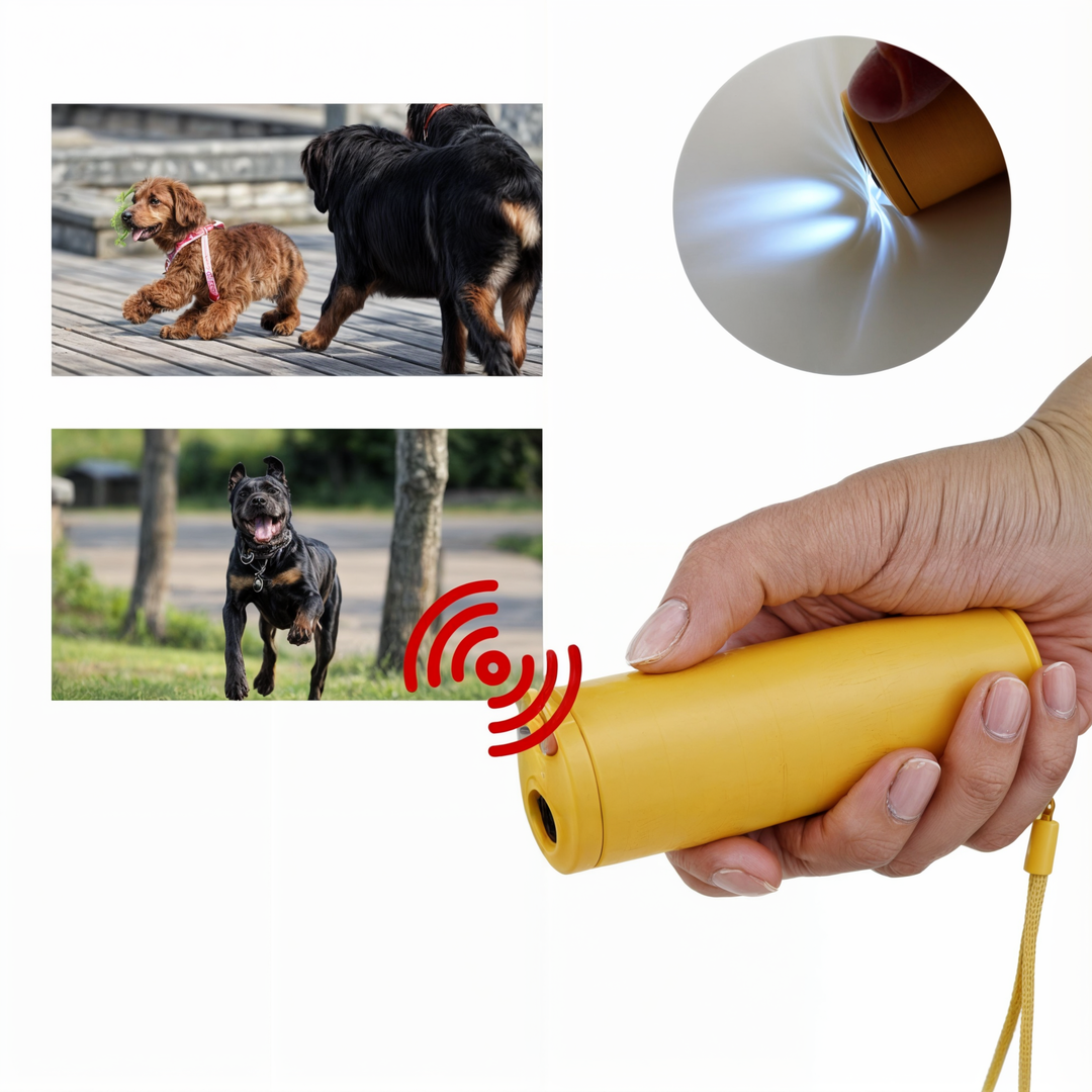 Ultrasonic Anti-Barking Dog Trainer with Adjustable Range for Indoor or Outdoor Use