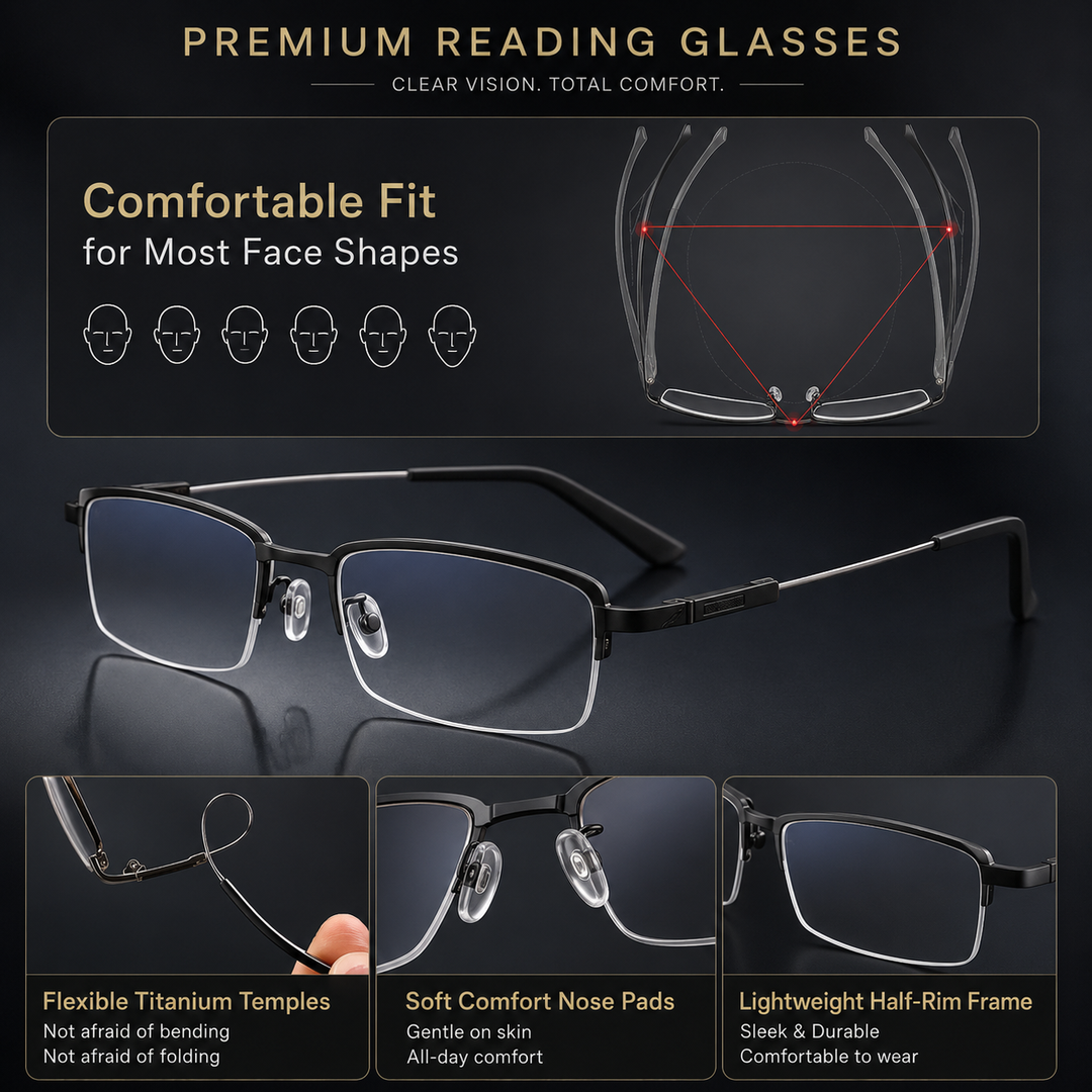 Progressive Optical Glasses with Blue Light Filter and Auto Vision Adjustment