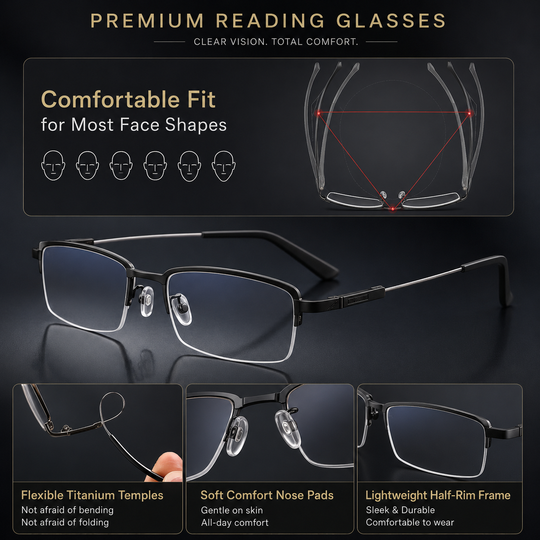 Progressive Optical Glasses with Blue Light Filter and Auto Vision Adjustment
