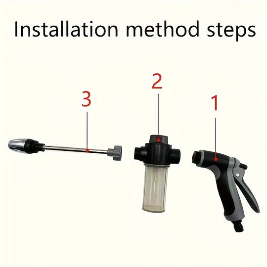 AQUAFORCE High-Pressure Garden Water Gun with Foam Cannon Attachment for Car Washing