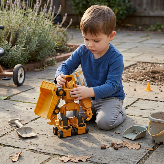 Transforming Construction Toy, Modular Construction Set Vehicle for Educational Play