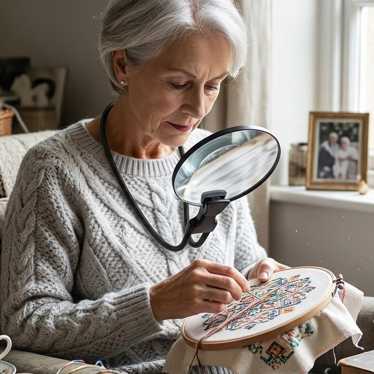 5X Hands-Free Magnifying Glass - Adjustable Neck Loupe for Reading, Crafts & Seniors