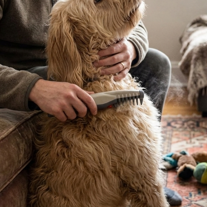 Pet Detangling Trimmer - Gentle Dematting Comb for Dog & Cat Knots and Tangles, All Coat Types