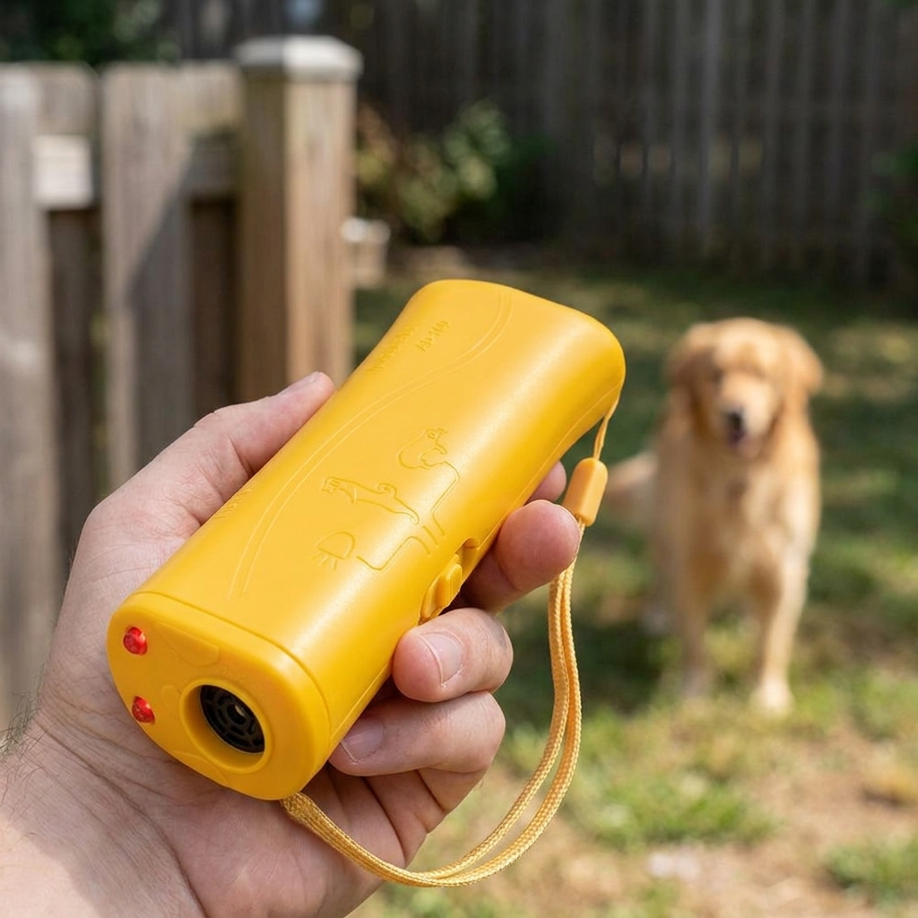 Ultrasonic Anti-Barking Dog Trainer with Adjustable Range for Indoor or Outdoor Use
