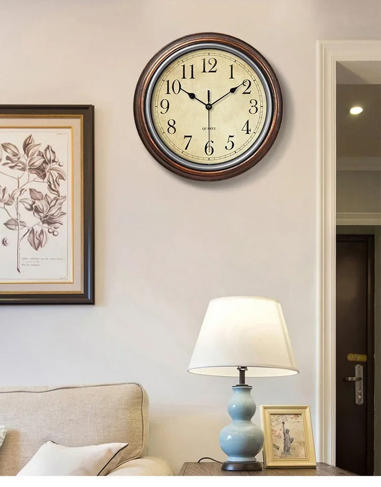 Vintage Style Wall Clock Silent Home Interior Clock