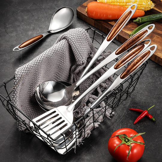 ChefElite 5-Piece Stainless Steel Kitchen Utensil Set – Heat Resistant & Dishwasher Safe
