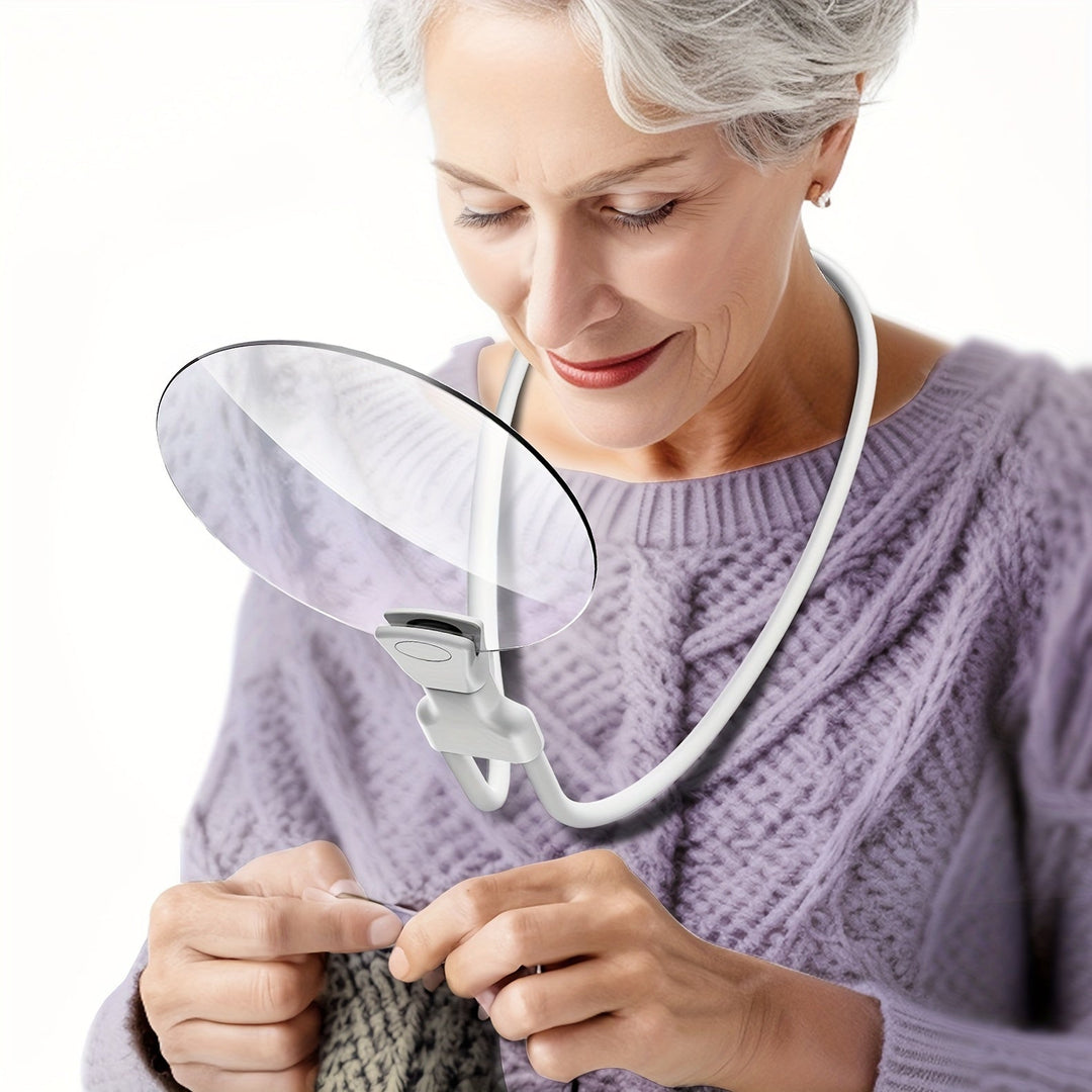 5X Hands-Free Magnifying Glass - Adjustable Neck Loupe for Reading, Crafts & Seniors
