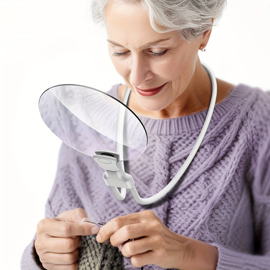 5X Hands-Free Magnifying Glass - Adjustable Neck Loupe for Reading, Crafts & Seniors