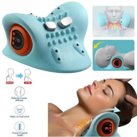 Electric Cervical Neck Massager with Pulse and Heat Therapy for Neck and Shoulders
