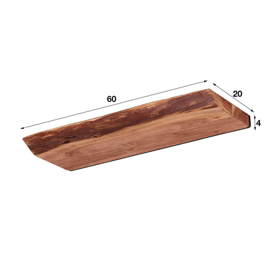Acacia Wood Wall Shelf with Industrial Design